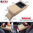 thumbnail image 2 of Porte-gobelet double pour SUV, Coussin d'Accoudoir, Rangement pour console Centrale, Housse de Protection Beige, 2 of 3