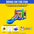 thumbnail image 3 of Pogo Bounce House Water Slide and Splash Pool with Blower, Deluxe Sports Kids Inflatable Jumper, 3 of 8