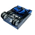 thumbnail image 3 of Iron Bar Foldable Wagon Cart Heavy Duty Fold Wagon with Cup Holders and Side Table, Blue, 3 of 4