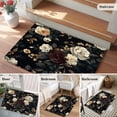 thumbnail image 6 of Vintage Black Floral Large Area Rugs for Bedroom Living Room, Soft Non Slip Carpet Bedside Rug, Spring Seasonal Botanical Blooms Rectangular Floor Cover Kitchen Accent Rug 2'x3' for Office, 6 of 9