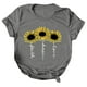 thumbnail image 2 of Puntoco Mujeres Casual Carta Impresión Mangas Cortas O-Cuello Camiseta Suelta Blusa tops Puntoco Puntoco-3526, 2 of 5