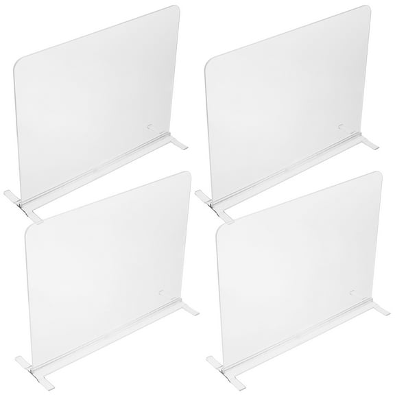 TEHAUX Clear Closet Shelf Divider for Home Use Acrylic Transparent OrganizerCompatible with Wire Shelving 4 Pieces