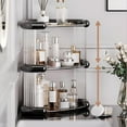 thumbnail image 4 of 3 Tiers Desktop Cosmetics Storage Rack, Multipurpose Makeup Organizer, Simple Stylish Desktop Corner Stand - Large Capacity Perfume Skincare Organizer for Bathroom Kitchen Office, 4 of 7