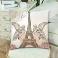 thumbnail image 3 of WOPOP Eiffel Tower Rose Couple Birds Square Pillow Cases 18x18 inches Two Sides Printing,Set of 2 Home Sofa Decor, 3 of 3
