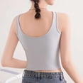 thumbnail image 5 of Pijama de manga corta para mujer, de verano, color liso, con tirantes y acolchado en el pecho, ropa interior sin mangas y pijama. Blusa de poliéster para mujer., 5 of 5