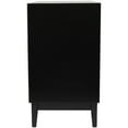 thumbnail image 6 of DecMode 36" x 32" Black Wood 3 Drawer Chest with Beige Rattan Drawers and Gold Handles, 1-Piece, 6 of 16
