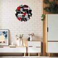thumbnail image 2 of Wall Clock Red Geometric Clocks PVC Silent Non-Ticking Battery Operated Decorative Modern Art Square Lines Round Clock for Home Living Room Kitchen Bedroom Office School Wall Decor 10 Inch, 2 of 9