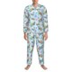 thumbnail image 3 of Balery Colorful Sea Turtle Pijama para Hombre de Dos Piezas con Manga Larga, Conjunto de Dormir y Descanso Suave con Bolsillos-Small, 3 of 7