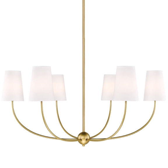 3040-42RB-Z-Lite-Shannon - 6 Light Chandelier In Traditional Style-19.25 Inches Tall and 42 Inches Wide-Rubbed Brass  Finish