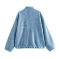 thumbnail image 3 of Herrnalise Womens Zip Up Hoodies Long Sleeve Fall Oversized Sweatshirts Fleece Y2K Jacket with Pockets Blue,L, 3 of 3