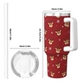 thumbnail image 4 of Fotbe Reindeer Faces Festive Red Pattern 40oz Ice Bully With Handle And Straw Stainless Steel Vacuum Insulated Cup And 2 In 1 Straw Lid, 4 of 8