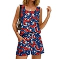 thumbnail image 4 of 2 Piece Short Sets for Women 250 Anniversary Usa Shirts and Short Sets Patriotic Tank Square Neck Sleeveless Sweatsuit, 4 of 8