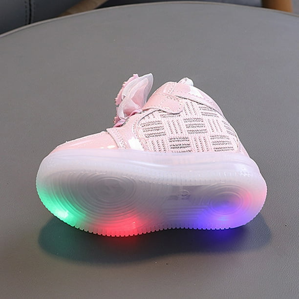 HAOTAGS Toddler Girls Shoes with LED Light Up Shoes Bowknot