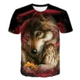 thumbnail image 1 of Camiseta de lobo Animal para niños, ropa de verano para niñas, camisetas de manga corta, ropa informal para niños, camisetas para adolescentes, camisetas de lobo 6M Gao Jinjia LED, 1 of 2