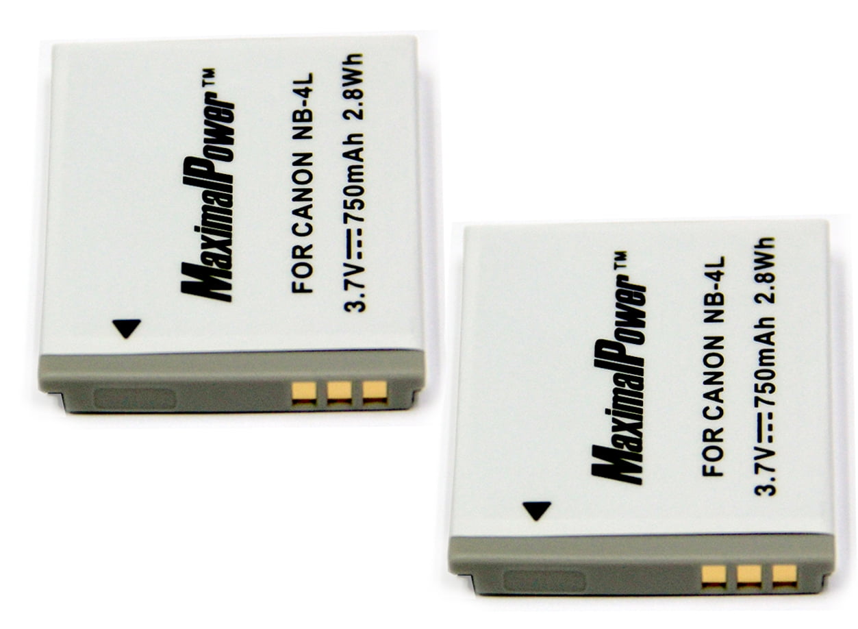 Maximalpower for Canon NB-4L Battery, Fits Canon Powershot SD1400 is,SD 30  40 200 400 430 600 750 780 940IS 960IS 1000 1100IS (2 Pack) - Walmart.com