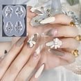 thumbnail image 2 of 4 piezas 3D oso/mariposa/mariposa Bowknot Nail Art molde de silicona para herramientas de arte de uñas DIY molde para tallar uñas-oso+mariposa+nudo de lazo+molde de nudo de lazo 2- oso de fresa Electrónica, 2 of 5