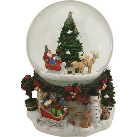 the holiday aisle musical and animated santa on sleigh with