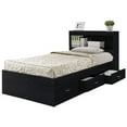 thumbnail image 1 of Pemberly Row Twin Captain Storage Bed with 3 Drawers in Black, 1 of 8
