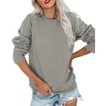 thumbnail image 3 of MOSHU Casual Womens Sweatshirts Crewneck Long Sleeve Tops Oversized Pullover Sweatshirt for Women, 3 of 10