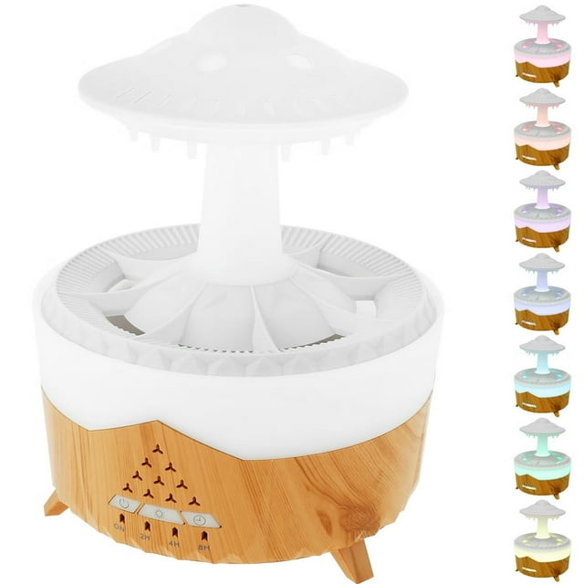 Rain Cloud Humidifier Water Drip 7 Light Colours Rain Cloud Humidifier Night Light Relaxing Rain Cloud Diffuser Humidifier with Remote Control Timer Rain Sounds for Sleep Home Office 300-