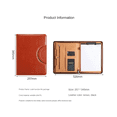 thumbnail image 4 of Leather Portfolio Folder with Zipper for Women/Men, Business Padfolio with Handle, Conference Notepad Folder Browm, 4 of 8