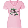 thumbnail image 3 of Inktastic St. Patrick's Day the Leprechauns Made Me Do It Women's V-Neck T-Shirt, 3 of 5