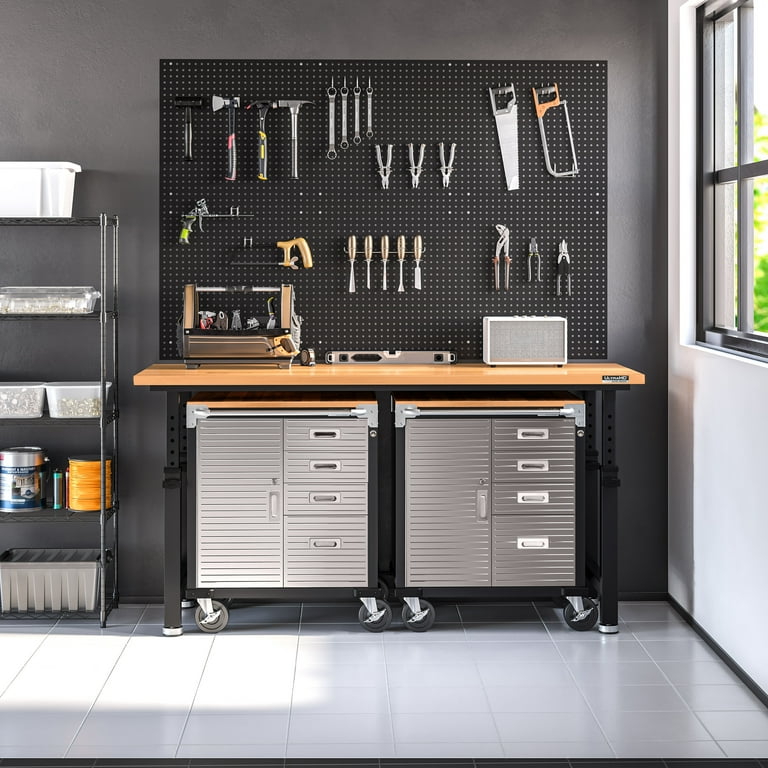 Seville UltraHD Rolling Workbench, Heavy Duty, 1-Door, 4-Drawer