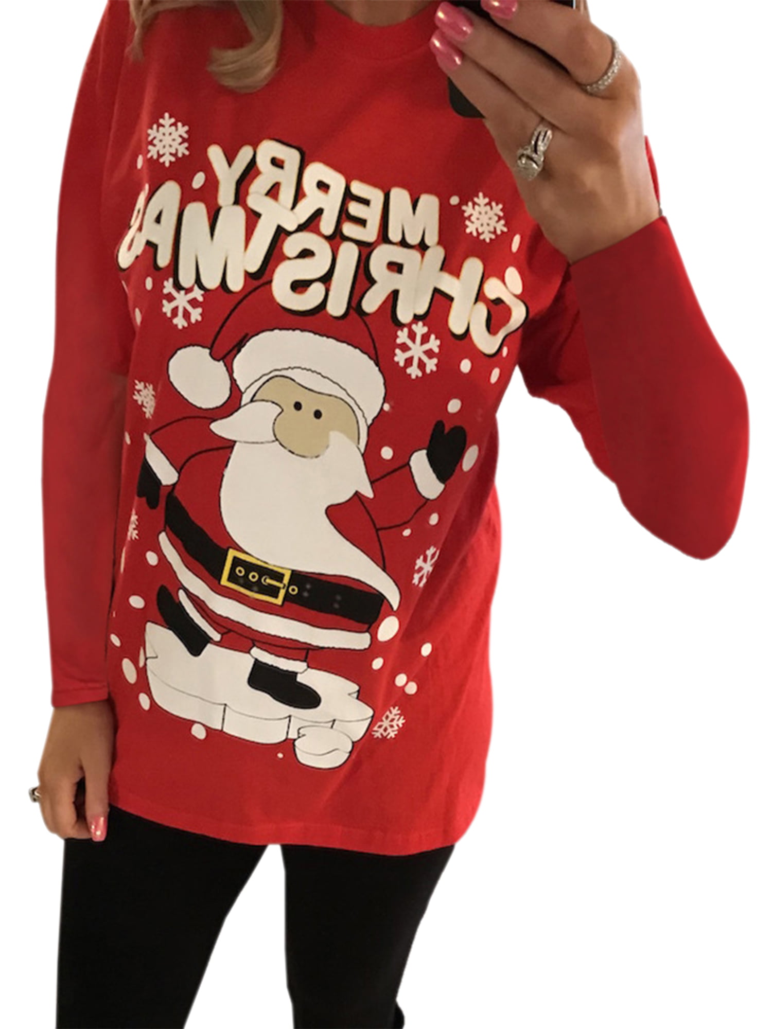 Vintage Sweatshirt for Women Long Sleeve Crewneck Shirts Casual Pullover Fashion Print Christmas Blouse Tops