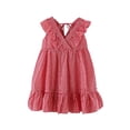 thumbnail image 2 of OGLCCG Girls Gingham Dress Summer Ruffle Sleeve Plaid Babydoll Dress Casual V Neck Flowy Swing Beach Sundress 3-13 Years, 2 of 6
