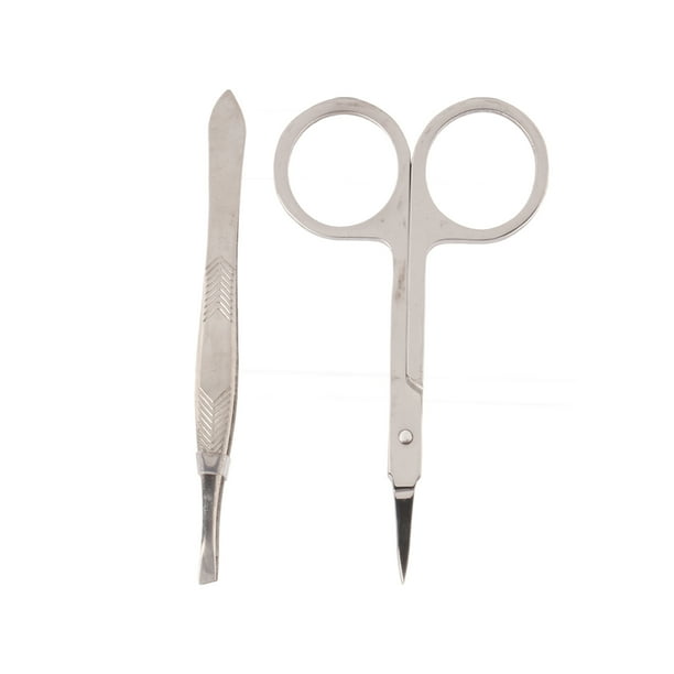Tijeras y pinzas para cejas NikouMX Tijeras para pelo de nariz Acero inoxidable