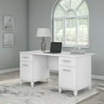thumbnail image 2 of Bush Furniture Somerset 60" Double Pedestal Desk, White, 2 of 8