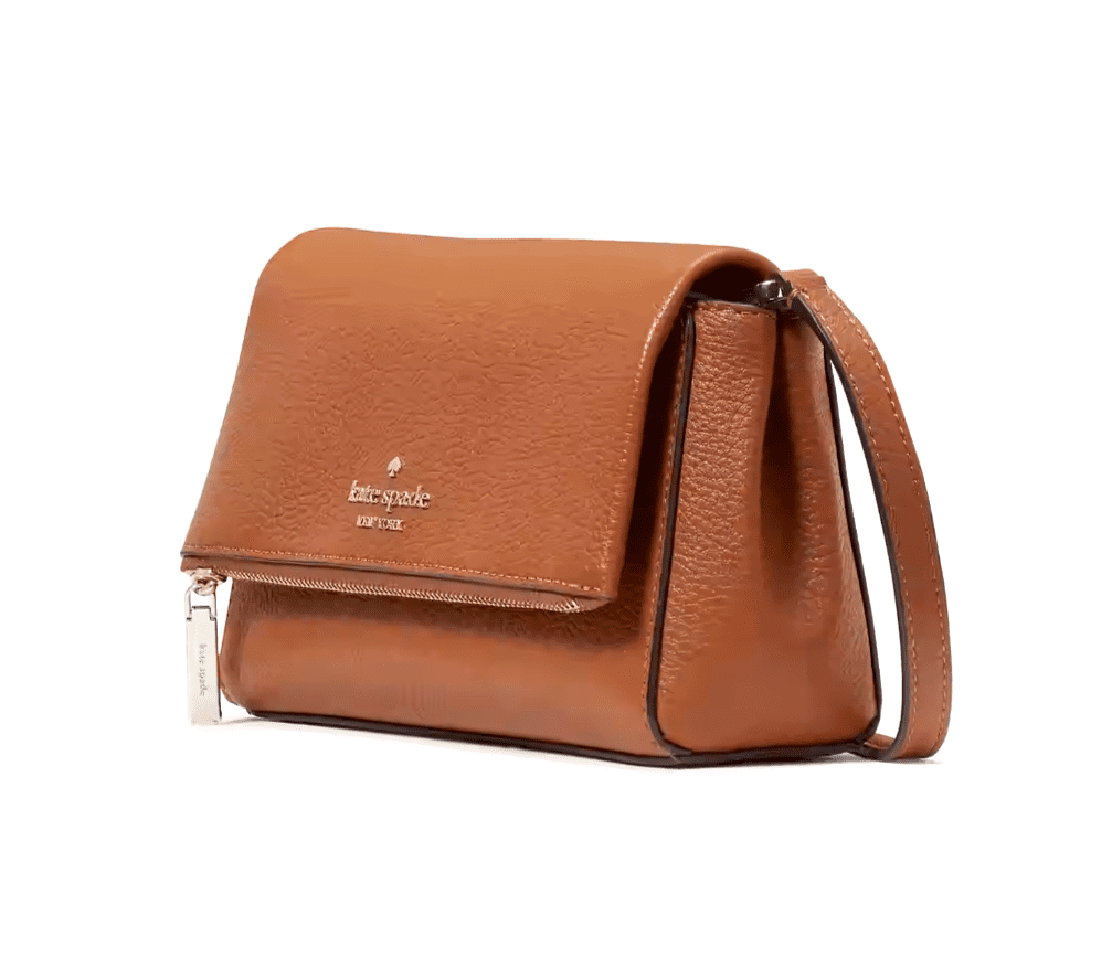 Kate Spade Leila Mini Zip Warm Ginger Pebble Leather Crossbody Bag KE487 $329