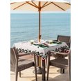 thumbnail image 2 of Outdoor Tablecloth with Umbrella Hole and Zipper, Christmas Snowman Square Table Cloth 60x60 Inch Waterproof Tablecloth, Xmas Tree Snowflake Burlap Winter Picnic Table Cover for Patio Camping, 2 of 7