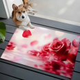 thumbnail image 3 of 2x3 Ft Entryway Area Rug, Red Rose Fantasy Kitchen Rug Runner Washable Floor Mat, Elegance Floral Romantic Reflection Non Slip Indoor Door Mat Throw Carpet for Bathroom Living Room Bedroom, 3 of 8