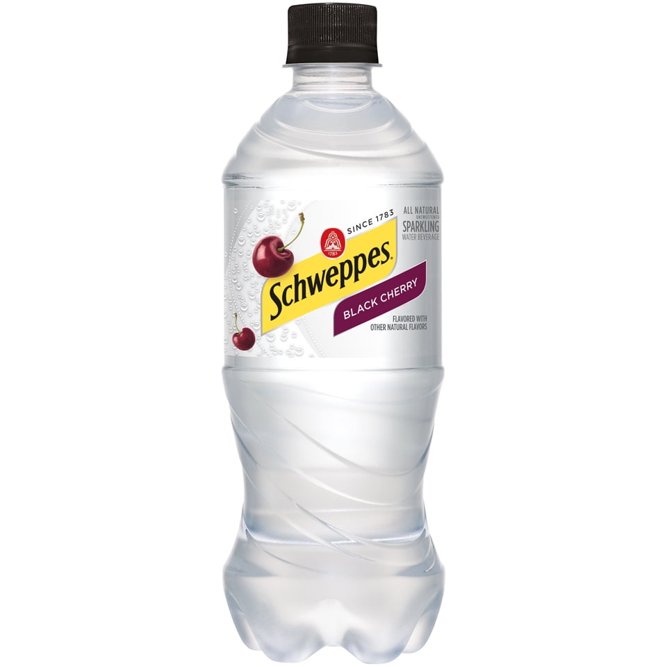 Schweppes Black Cherry Seltzer 20 Oz Plastic Bottles * 24