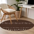 thumbnail image 4 of Rustic Botanical Round Area Rug 4Ft Washable Circle Rugs for Bedroom Dining Room, Japanese Herb on Brown Simple Art Non-Slip Carpet Floor Mats Indoor Outdoor Carpet Runner Aesthetic Home Decor, 4 of 8