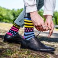 thumbnail image 3 of MSJUHEG Chaussettes pour Femmes, Chaussettes Froncées Femmes, Chaussettes Tube Femmes, Chaussettes Rétro, Chaussettes Rayées Femmes, Chaussettes pour Filles Motif Rayé Coloré Nouveauté Mignon B Taille Unique, 3 of 4