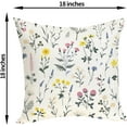 thumbnail image 2 of Floral Pillow Covers 18x18 Pack of 2 Herbs Botanical Wildflowers Throw Pillow Cover Outdoor Decoration,Spring Summer Rustic Flower Plant Pillowcase Decorative Linen Cushion Case for Sofa Couch, 2 of 6