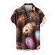 thumbnail image 2 of Blusa y camisa de manga corta con cuello vuelto para hombre, blusa informal de moda con cuello vuelto, blusa estampada de manga corta con botones, blusa de poliéster para hombre, 2 of 5