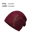 thumbnail image 4 of Sonducket Gorro de invierno para mujer, gorro de Color sólido para clima frío, gorro térmico transpirable, mezcla de ropa informal para la cabeza, Accesorios de disfraces Vino rojo Sonducket AP013158-01, 4 of 6