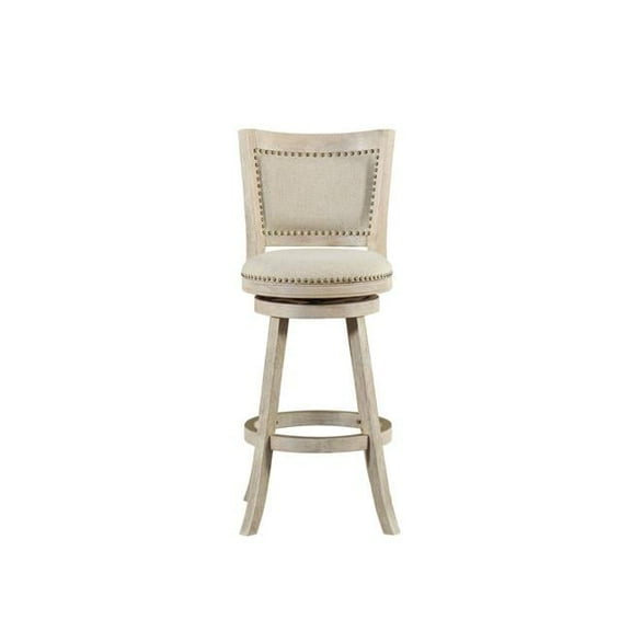 29 in. Melrose Swivel Barstool, Ivory Wire-Brush