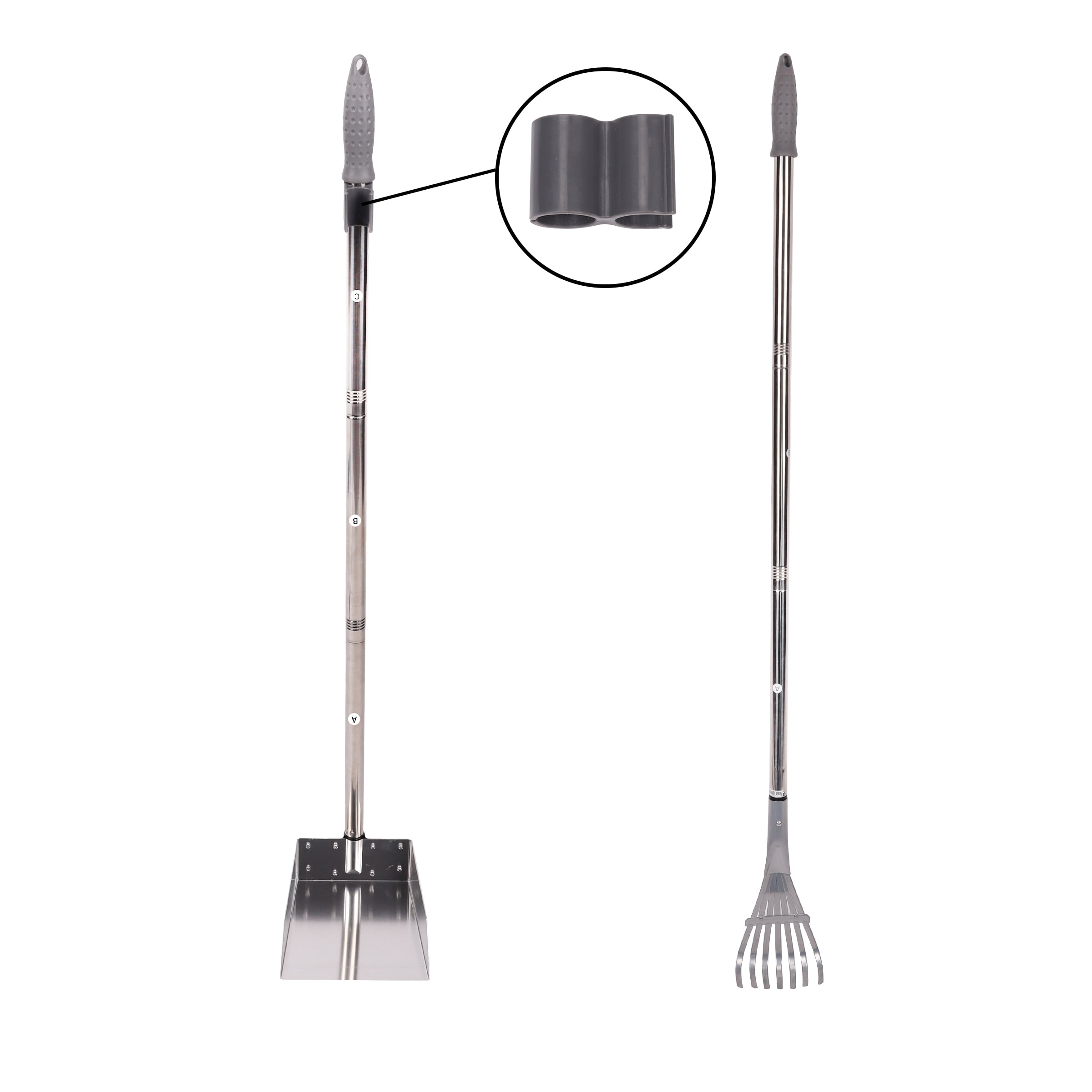 (3 pack) Vibrant Life Metal Dog Rake and Bin Pooper Scooper, 2 Piece Kit