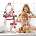 thumbnail image 2 of JNYSJ Toddler Vanity Toys for above 3 Years Old, Vanity Makeup Table with Mirror and Chair, Kids Vanity Set with Music Pretend Play Princess Toy Makeup Table for Little Girls, 2 of 7