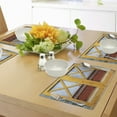 thumbnail image 4 of Ambesonne Nostalgic Place Mats Set of 4, Urban House in Town, Standard Size, Orange and Blue, 4 of 6