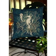 Sea Horse Vignette Indoor/ Outdoor Throw Pillow