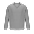 thumbnail image 4 of Elainilye Fashion Mens Cardigan Sweater Stand Collar Pullover Top Elastic Solid Color Half Sweater Leisure Sweater Coat,Gray, 4 of 6