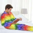 thumbnail image 6 of Goofa Colorful Tie Dye for 2-piece Loungewear Set Men’s Sleepwear Set Soft PJs Cozy loungewear Comfy Sleep Set Winter Pajamas-Medium, 6 of 7