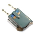 thumbnail image 2 of SaniMore for iPhone 14 Case, PU Leather Removeable Zipper Purse with Card Slots Crossbody Lanyard Shockproof Bumper Anti-drop Love Heart Stylish for Girls Women Wallet Cover for iPhone 14, Green, 2 of 8