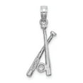 thumbnail image 3 of FB Jewels 14K White Gold White Baseball Bats and Ball 2D Pendant, 3 of 4