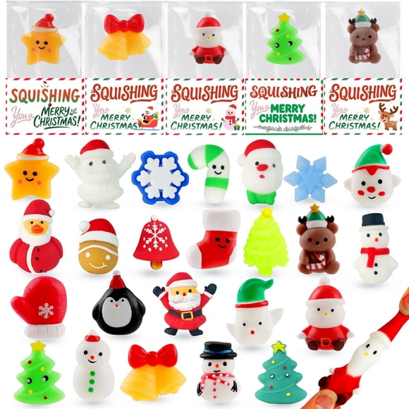 Juguetes antiestrés Mochi navideños DKJOAZ, paquete de 24, recuerdos para fiesta
